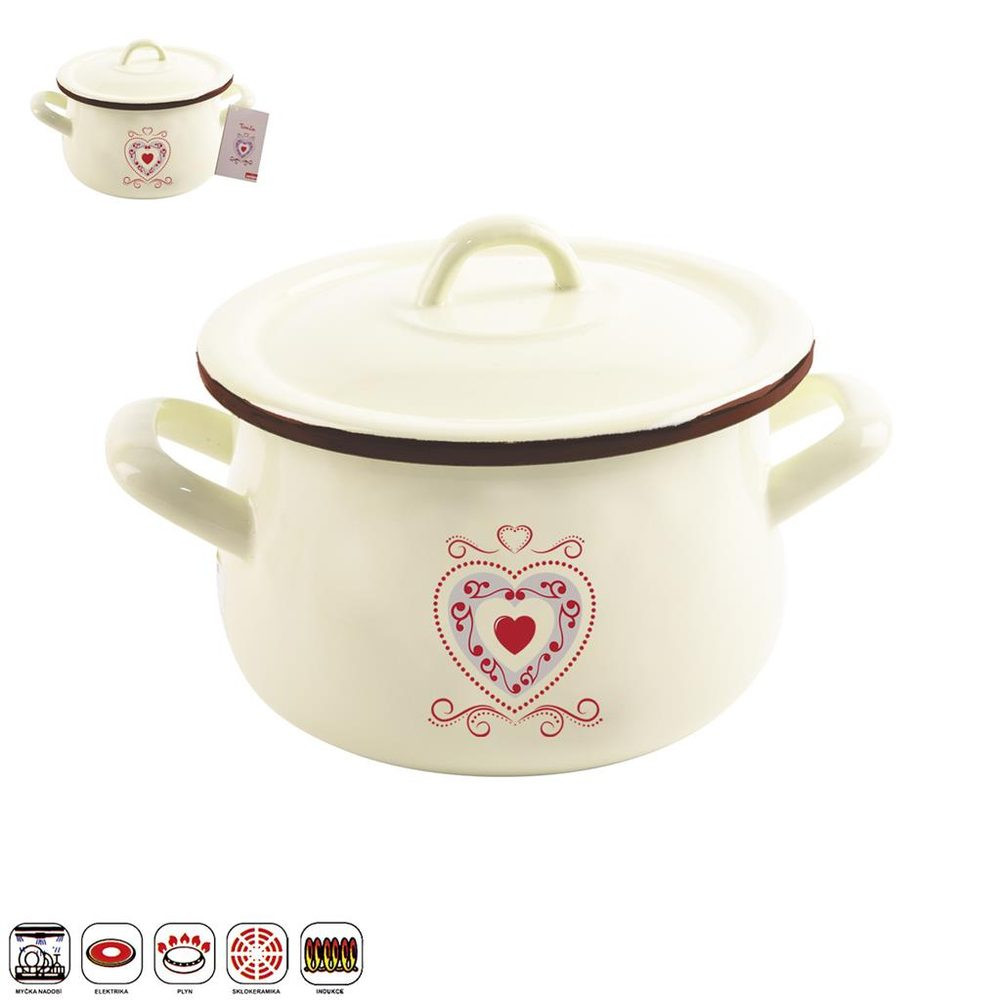 Hrnec smalt s pokl. TONČA 16 cm - ORION