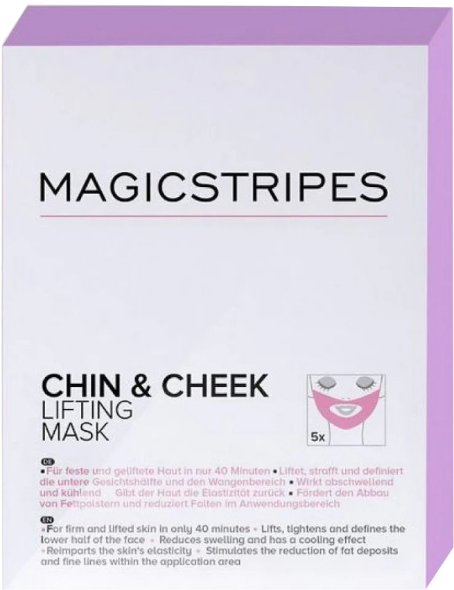 MAGICSTRIPES Liftingová maska na bradu a tváře (Chin & Cheek Lifting Mask) 5 ks