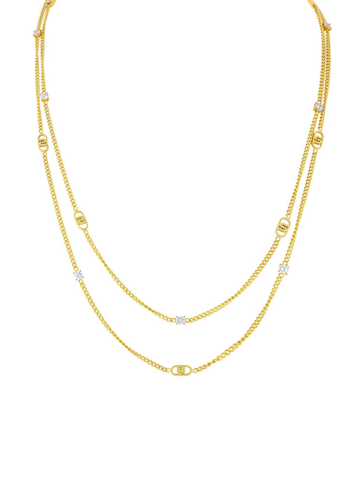 Liu Jo Módní pozlacený náhrdelník s krystaly LJ2905