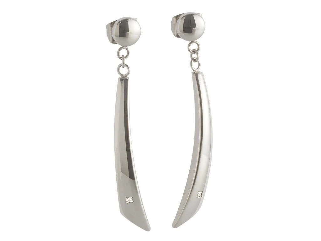 Boccia Titanium Visací titanové náušnice s diamanty 05049-02