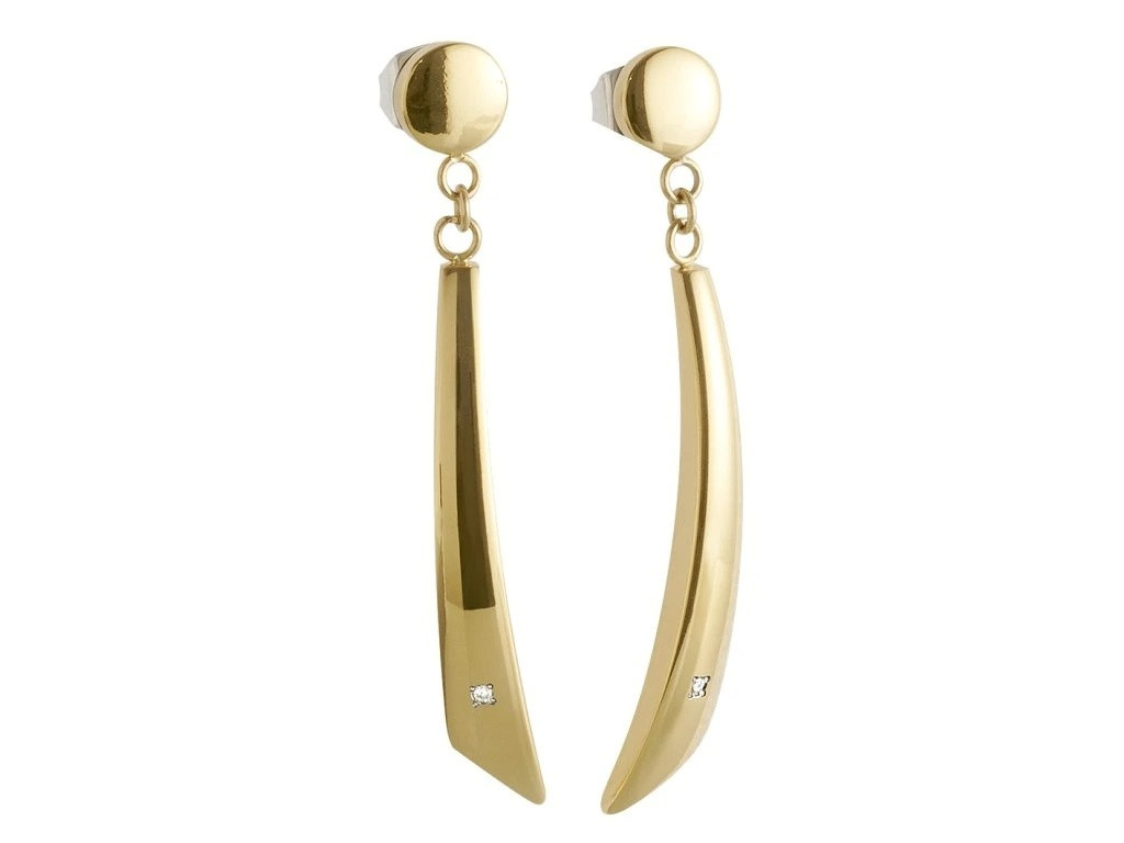 Boccia Titanium Pozlacené titanové náušnice s diamanty 05049-03