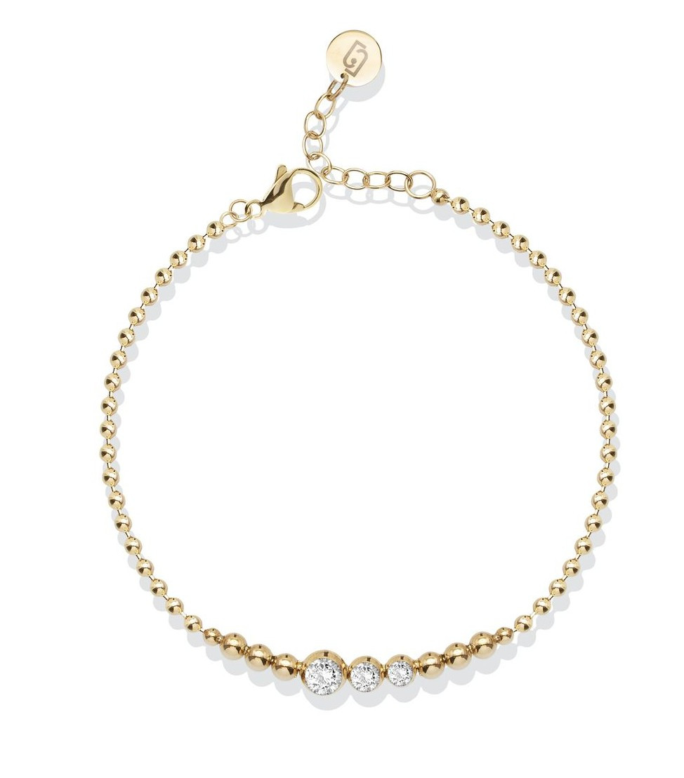 Liu Jo Kuličkový pozlacený náramek s krystaly LJ2830