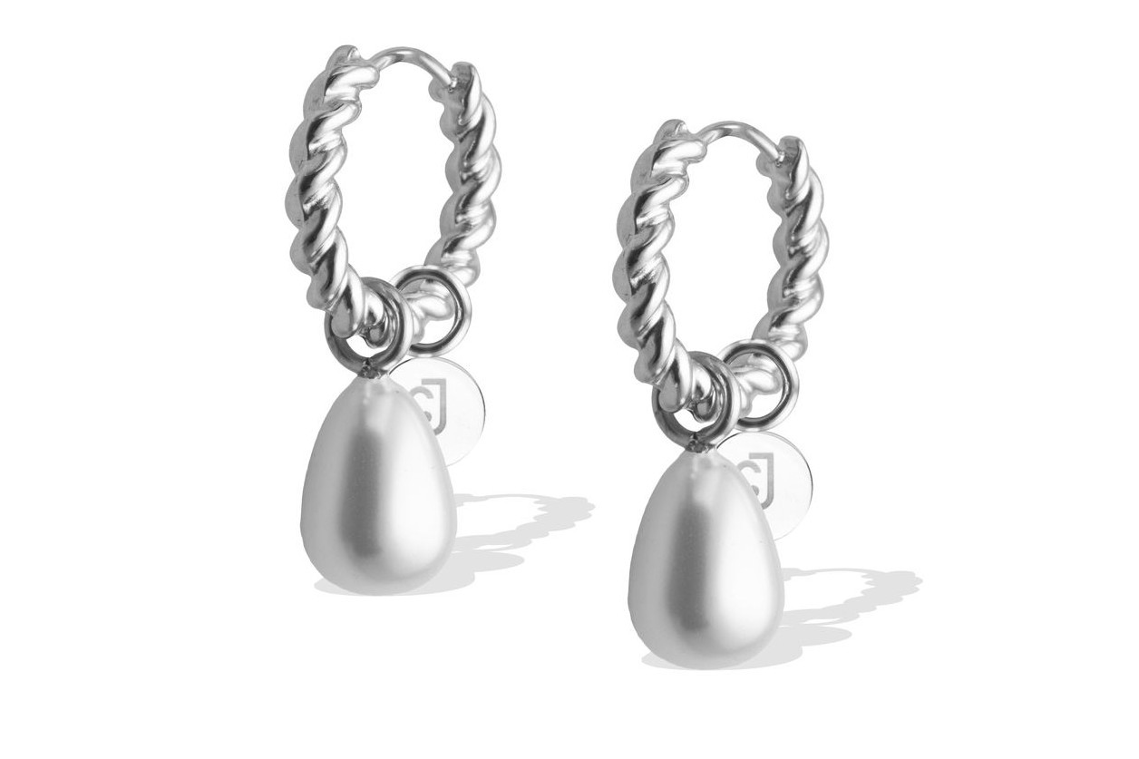 Liu Jo Kruhové ocelové náušnice se syntetickými perlami LJ2851