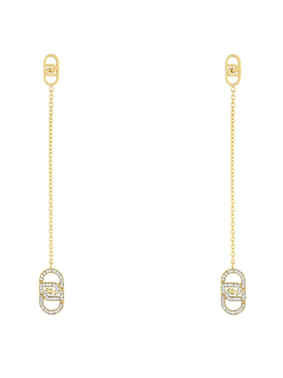 Liu Jo Pozlacené dlouhé náušnice s krystaly LJ2906