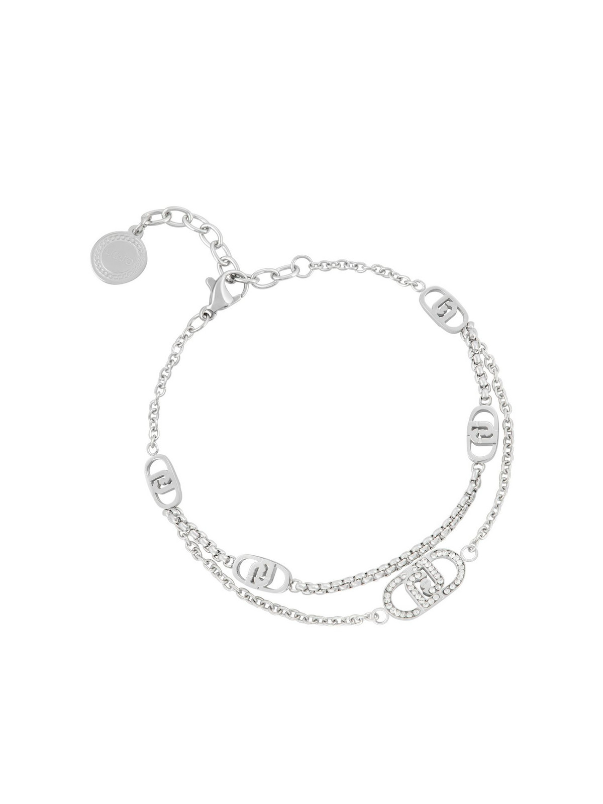 Liu Jo Dvojitý ocelový náramek s krystaly LJ2903