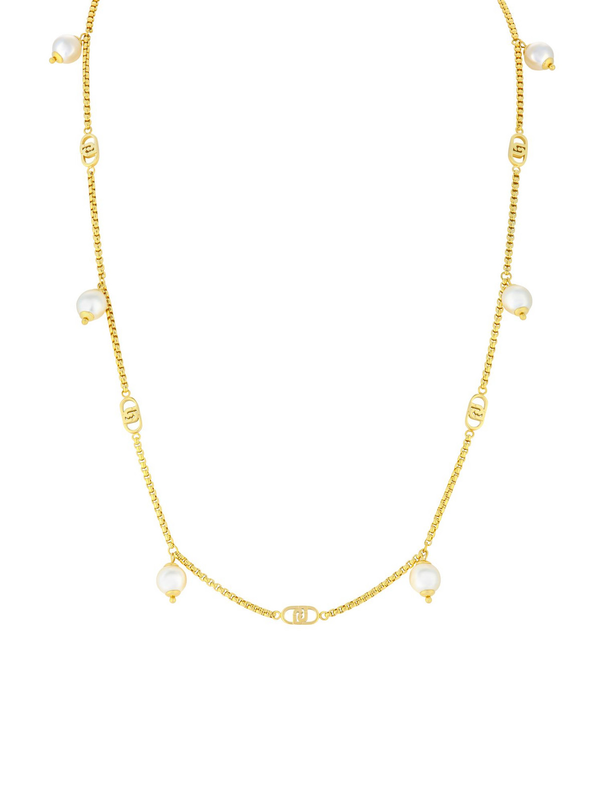 Liu Jo Půvabný pozlacený náhrdelník se syntetickými perlami LJ2915