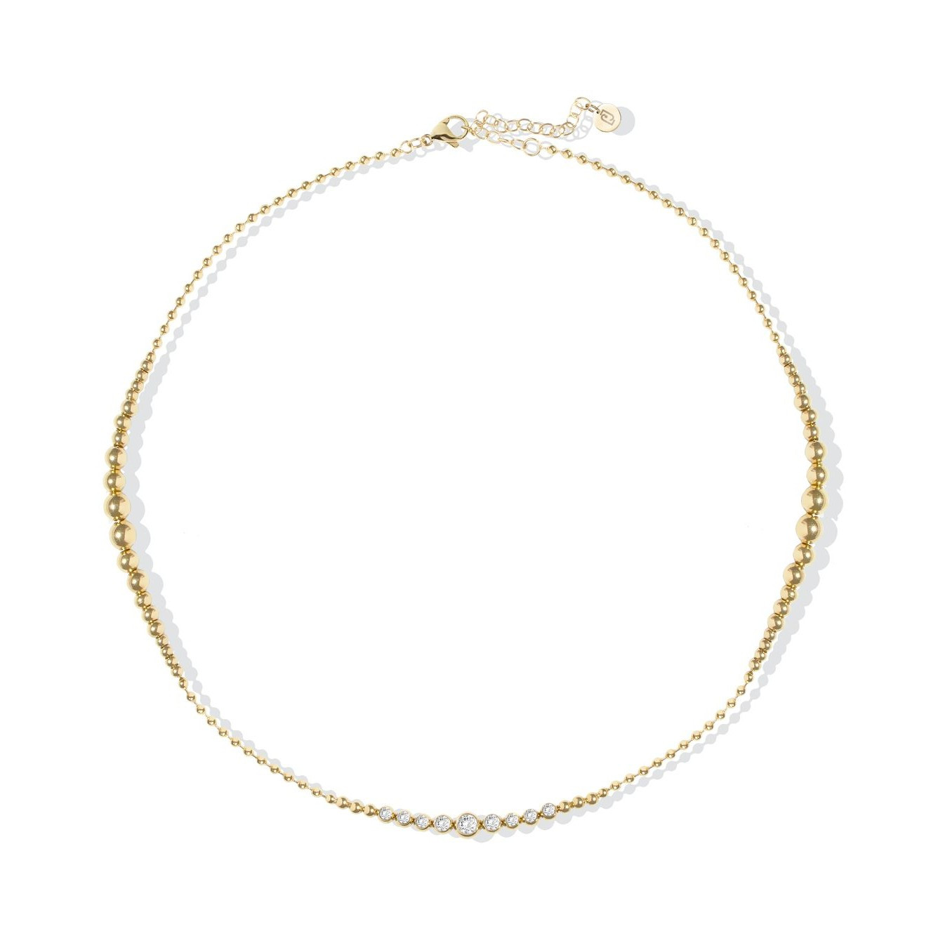 Liu Jo Pozlacený kuličkový náhrdelník s krystaly LJ2824