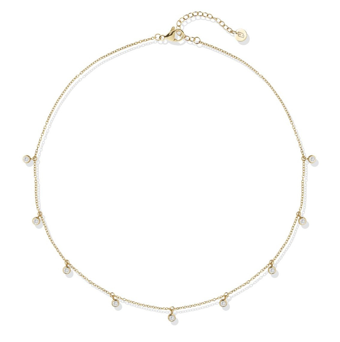 Liu Jo Nadčasový pozlacený náhrdelník s krystaly LJ2840