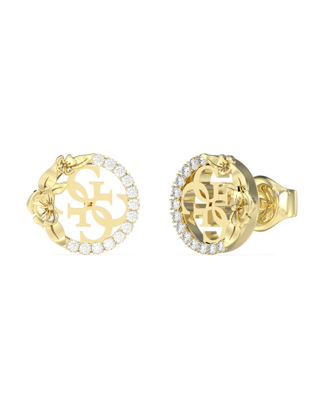 Guess Pozlacené peckové náušnice 4 Love JUBE05041JWYGT/U