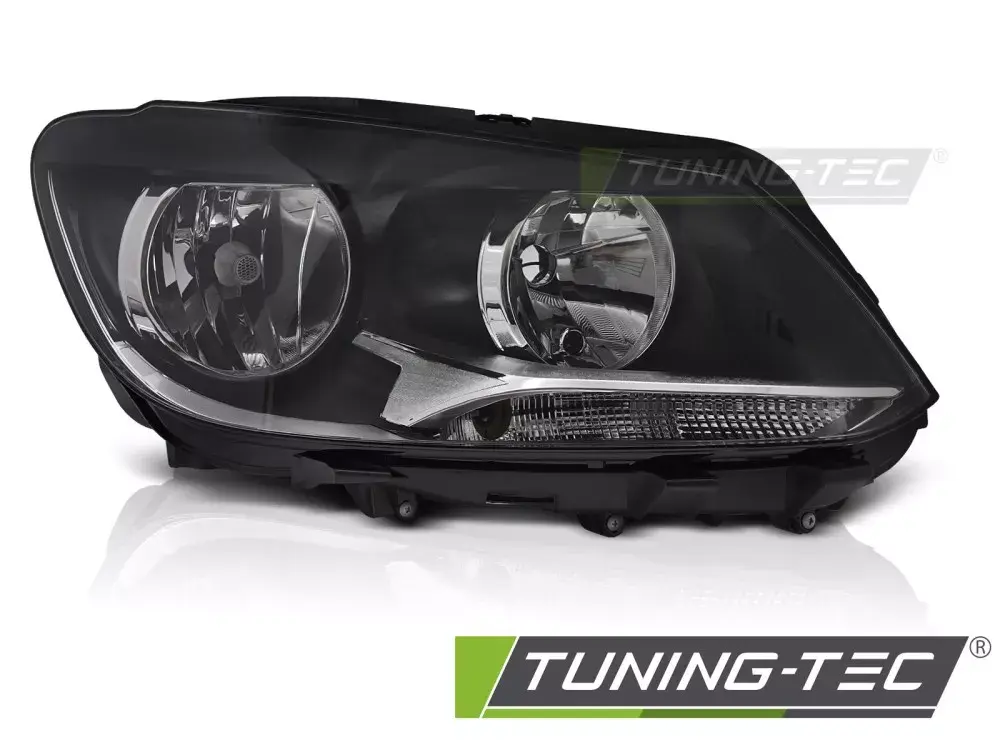 PŘEDNÍ SVĚTLO ČERNÉ PRAVÁ STRANA H7 TYC pasuje na VW CADDY TOURAN 11-14