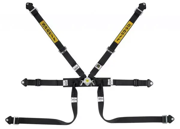 Bezpečnostní pás Sabelt New Formula 6-bodový černý - očko (FIA homologace)