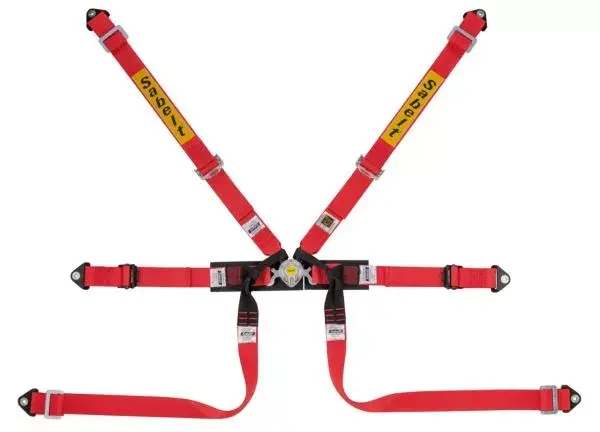 Bezpečnostní pás Sabelt New Formula 6-bodový červený - očko (FIA homologace)