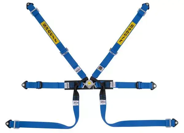 Bezpečnostní pás Sabelt New Formula 6-bodový modrý - očko (FIA homologace)