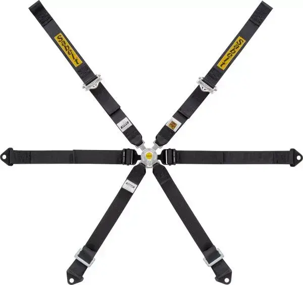 Bezpečnostní pás Sabelt New Spec Saloon 6-bodový červený - očko/očko (FIA homologace)