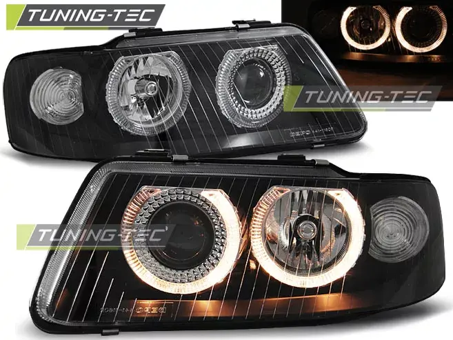PŘEDNÍ SVĚTLOMETY ANGEL EYES BLACK pasují na AUDI A3 09.00-05.03