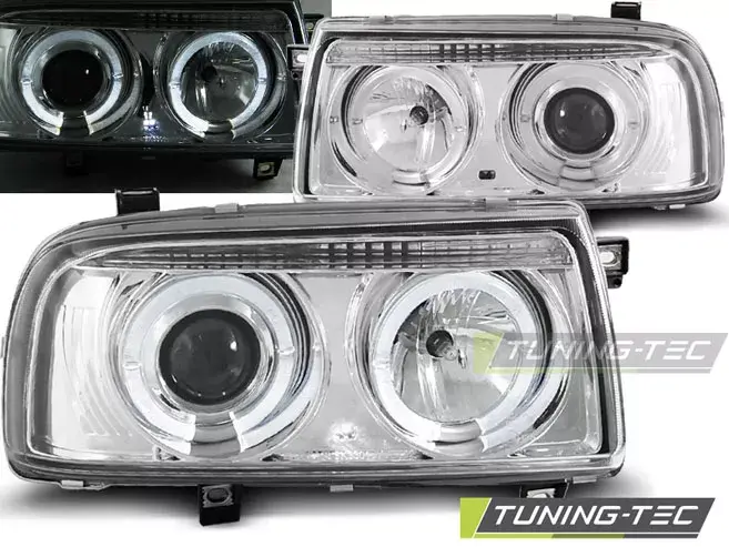 PŘEDNÍ SVĚTLOMETY ANGEL EYES CHROME pasují na VW VENTO 01.92-08.98
