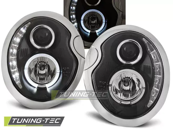 PŘEDNÍ SVĚTLOMETY DAYLIGHT BLACK pasují na BMW MINI (COOPER) 05.01-10.06