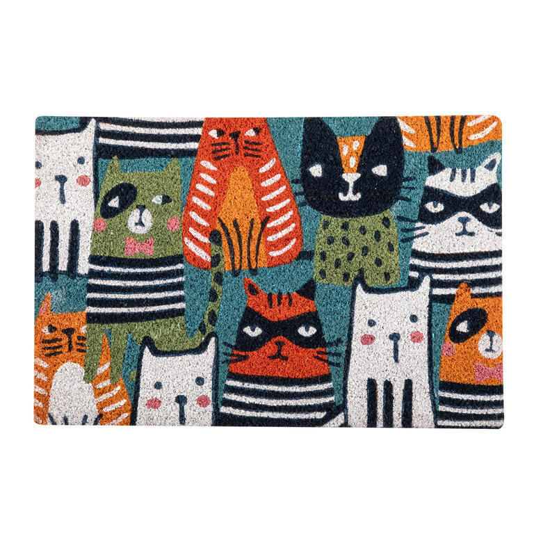 Kokosová rohožka KRESLENÉ KOČKY 40 x 60 cm