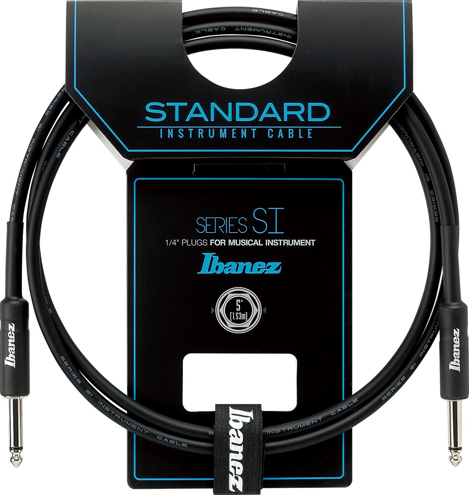 Ibanez Instrument Cable 1,52m Black 2 Straight Plugs