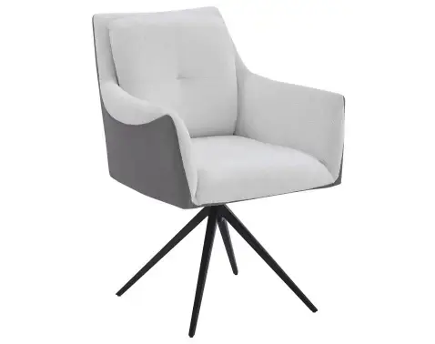 Jídelní židle Malibu, šedá ekokůže/krémová strukturovaná látka