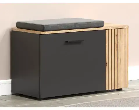 Předsíňová lavice na boty Esteban, antracit/dub evoke