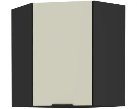 Horní rohová kuchyňská skříňka Arona, 60/60 cm, kašmírová/černá