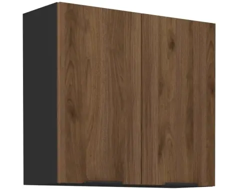 Horní kuchyňská skříňka Monza, 80 cm, ořech/černá