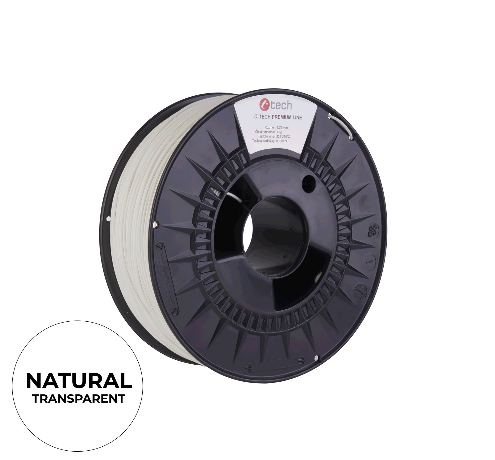 Filament C-TECH PREMIUM LINE, TPU 90A, flexibilní, natural, 1,75mm, 1kg