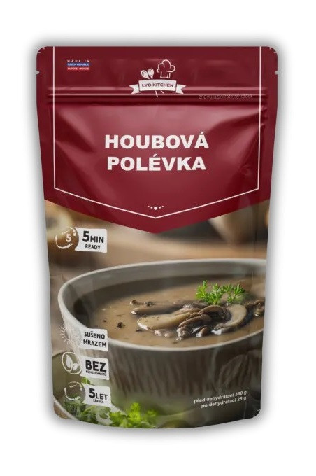 Houbová polévka s velkými kousky hub - FDC mrazem sušené Lyo
