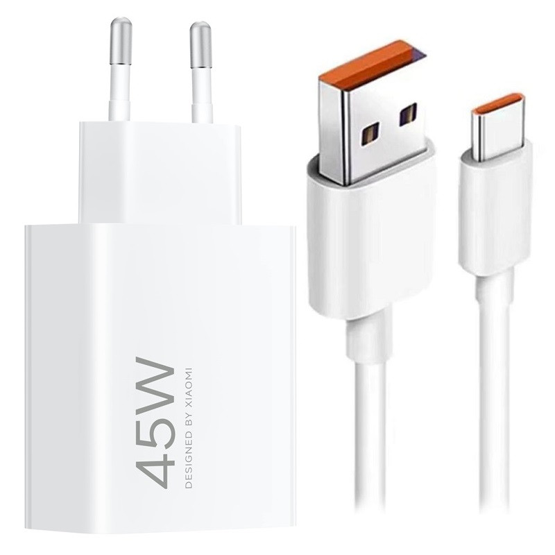 Nabíječka Xiaomi MDY-17-EF 45W USB-A + USB-C kabel 6A Redmi Note 14, Note 14 PRO Turbo Charge Combo