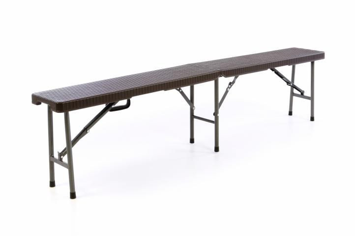 Garthen 55329 Zahradní lavice v ratanovém vzhledu - hnědá 180 x 25 cm