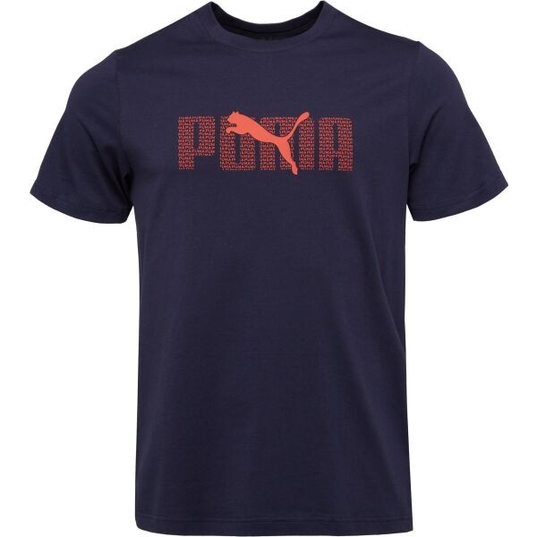 Puma ESSENTIALS LOGO LAB TEE Pánské triko, tmavě modrá, velikost