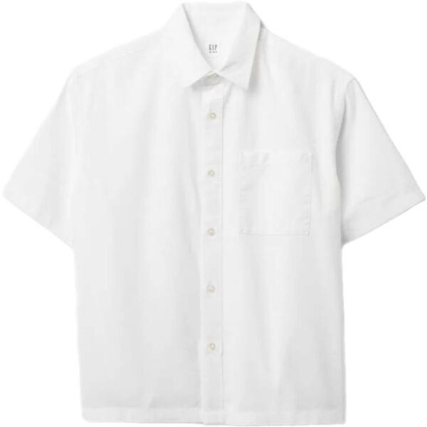 GAP SS LINEN Chlapecká košile, bílá, velikost
