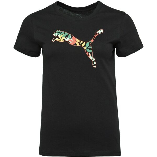 Puma GRAPHICS FLORAL CAT LOO TEE Dámské triko, černá, velikost