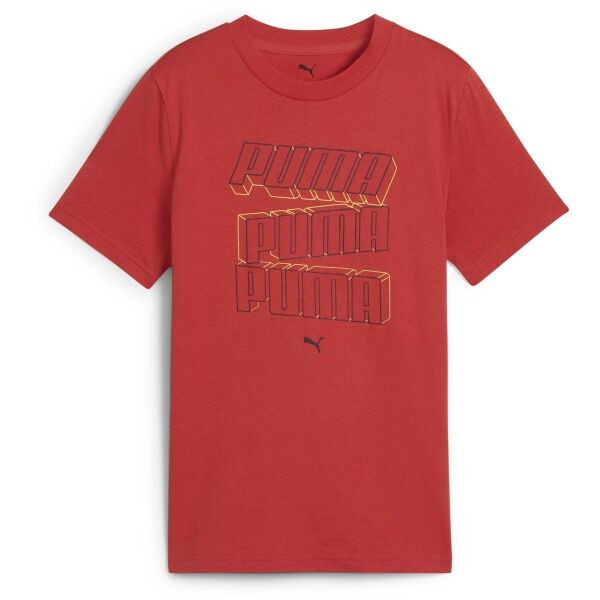 Puma ESSENTIALS LOGO LAB HOG TEE B Chlapecké triko, červená, velikost