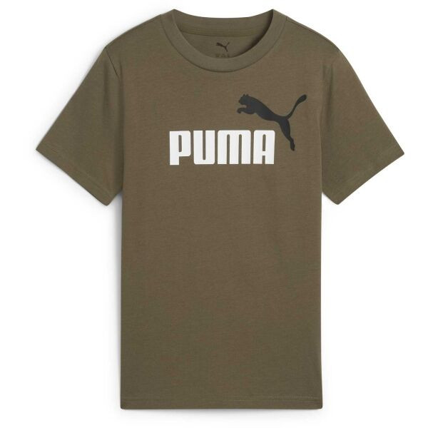 Puma ESSENTIALS 2 COLOR N0.1 LOGO TEE B Chlapecké triko, khaki, velikost