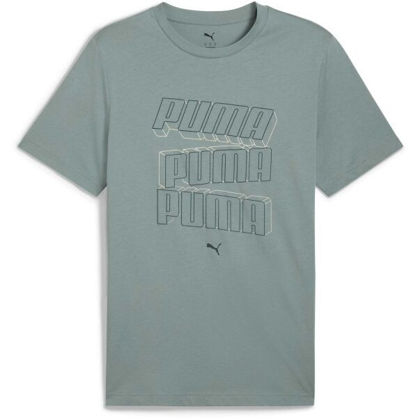 Puma ESSENTIALS LOGO LAB HOG TEE Pánské triko, zelená, velikost