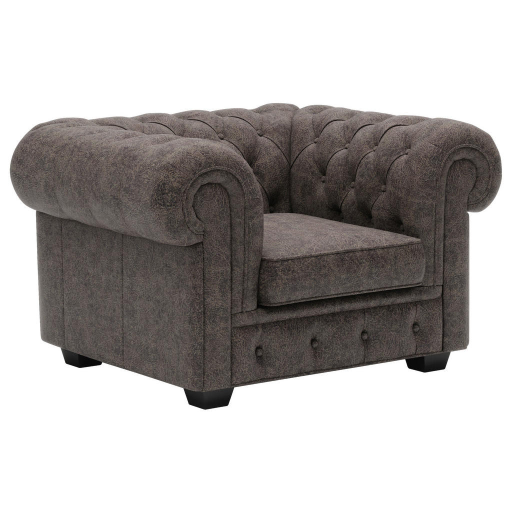 Landscape KŘESLO CHESTERFIELD, kůže, tmavě hnědá