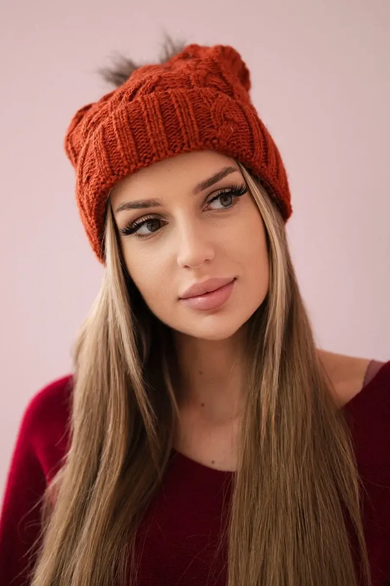 marka niezdefiniowana Fleecová kostkovaná čepice K226 červená