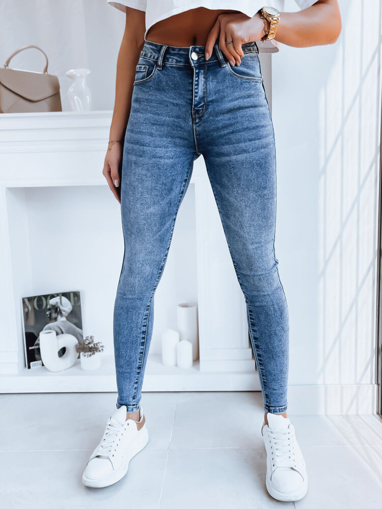 Dámské džíny s vysokým pásem DIVERIO Barva modrá DSTREET