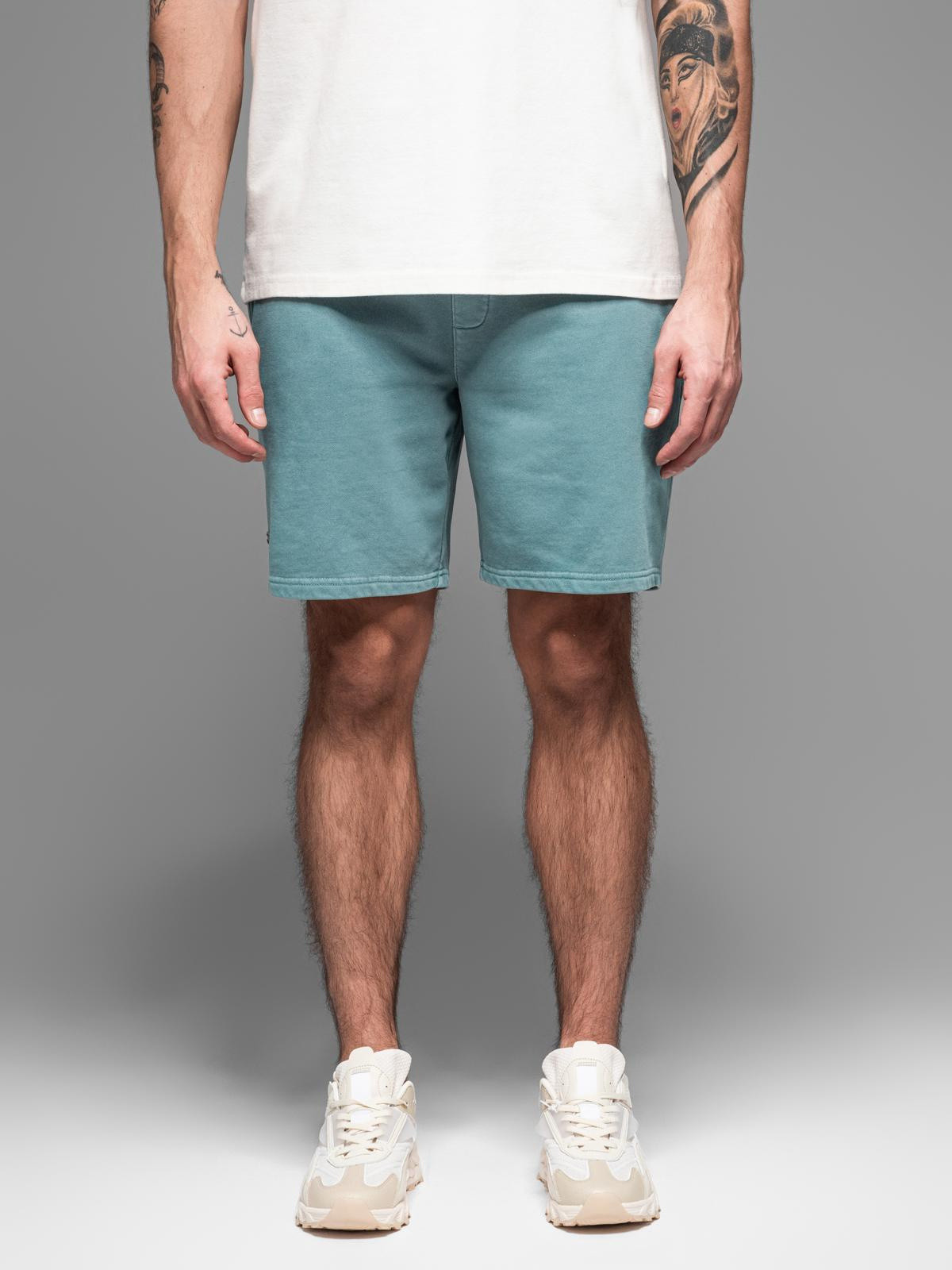 Ombre Men's RELAXED FIT athleisure style short sweat shorts - turquoise