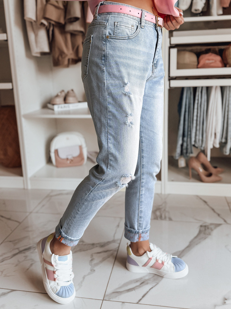 Spodnie damskie jeansowe mom fit DEMILOVE niebieskie Dstreet