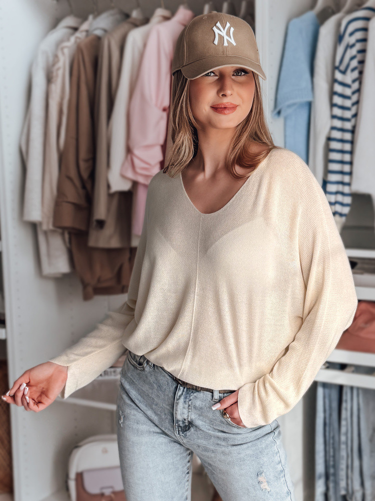 Sweter damskie one size oversize NORVAN brzoskwiniowy Dstreet