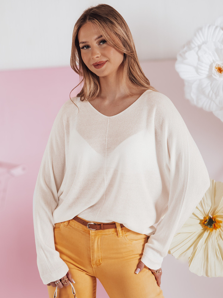 Sweter damskie one size oversize NORVAN ecru Dstreet