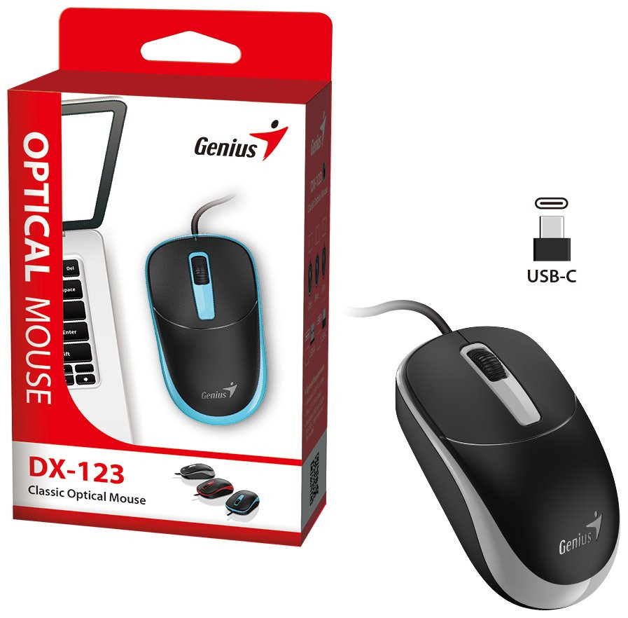 GENIUS DX-123 Galaxy Grey/ drátová/ 1200 dpi/ USB-C/ černošedá, 31010033403