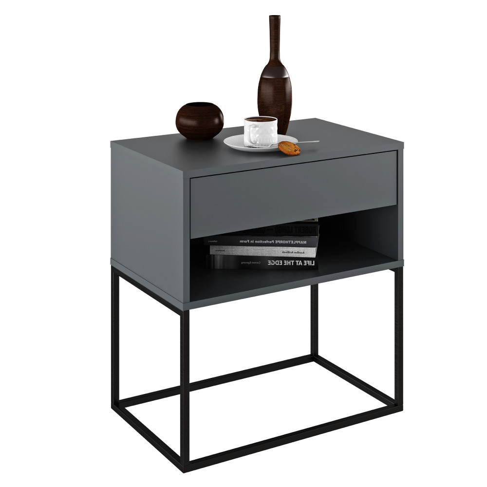 Kondela Noční/příruční stolek, grafit/černá, ARTI TYP 2