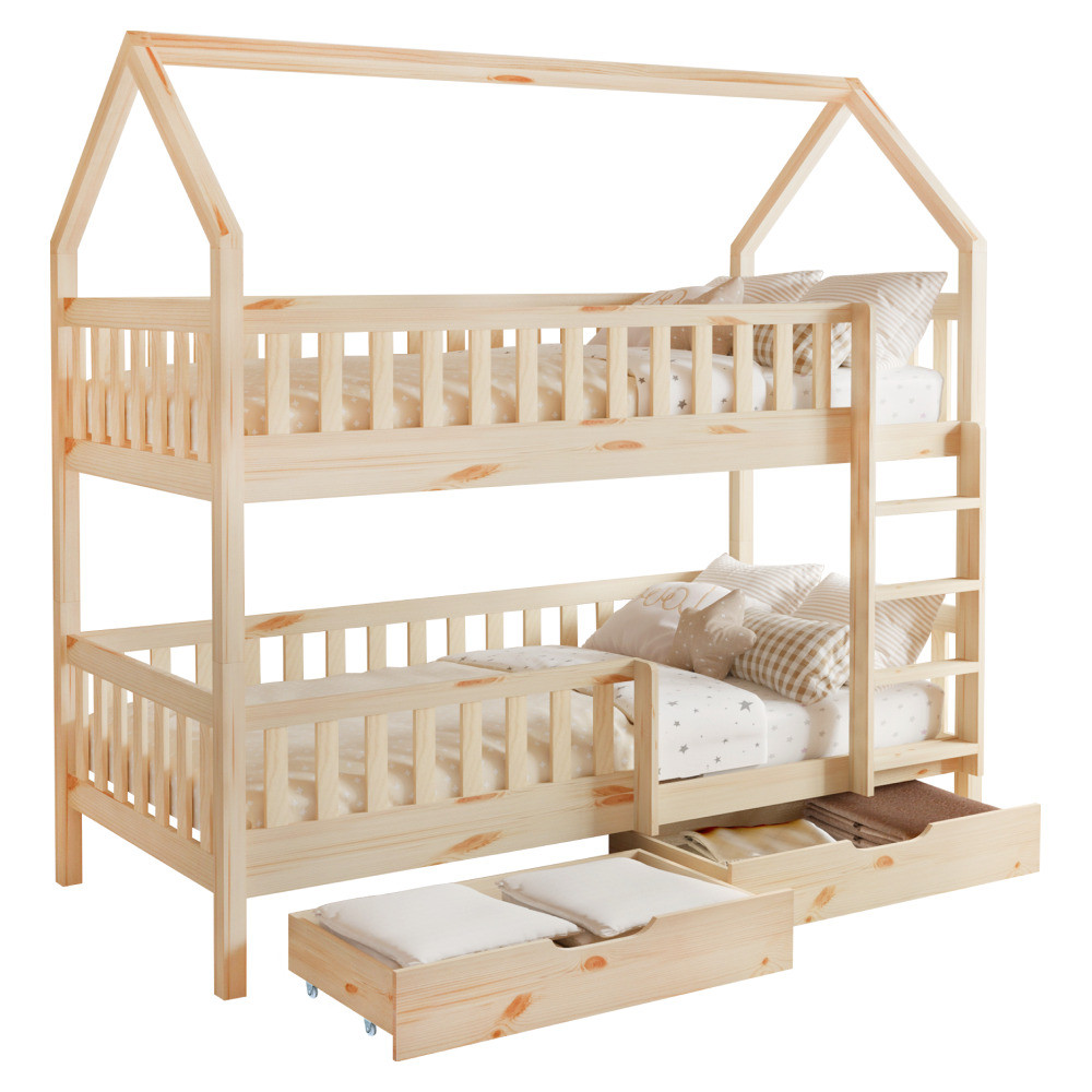 Kondela Montessori patrová postel, přírodní, VENITA TYP 2