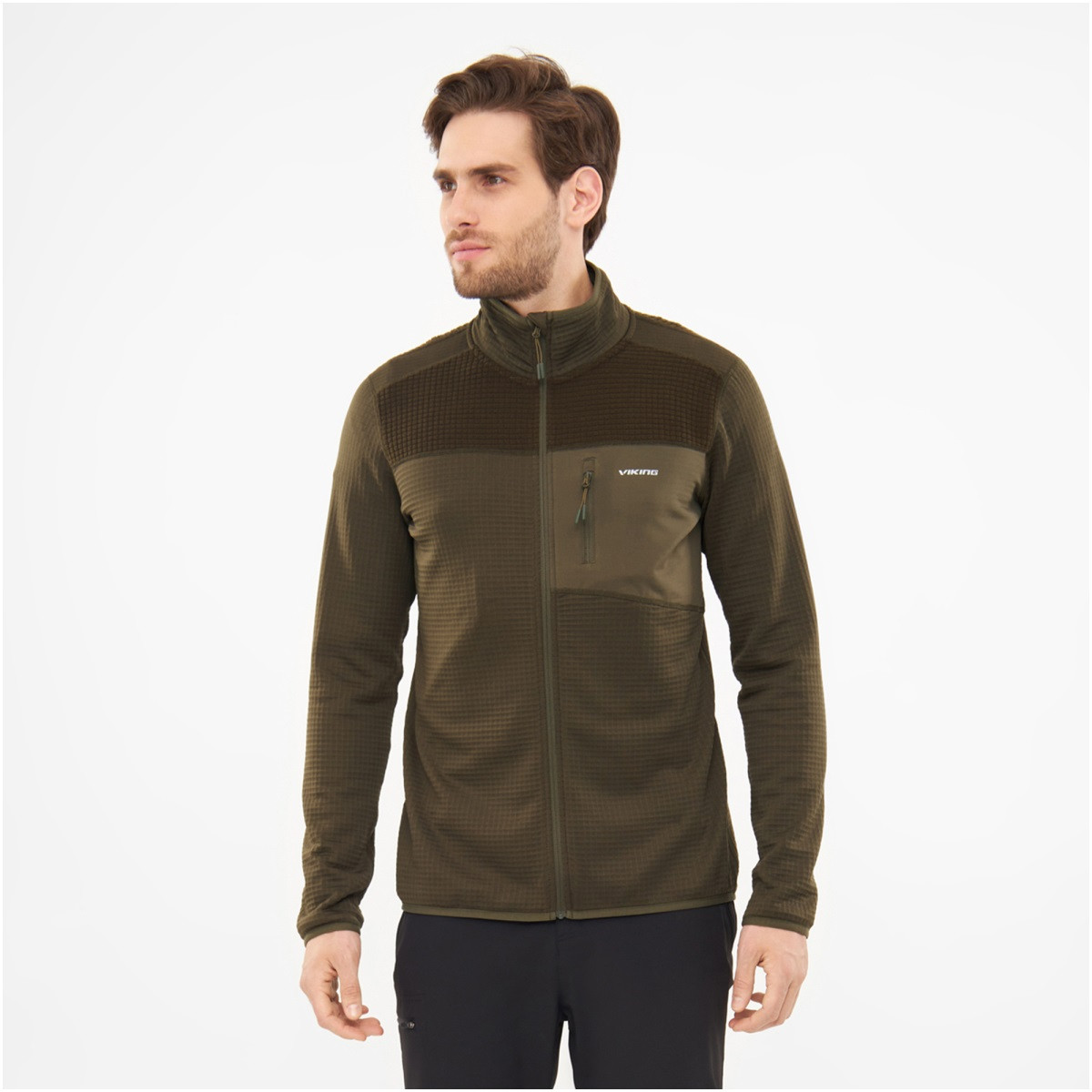 Pánská fleecová mikina viking midland zelená s