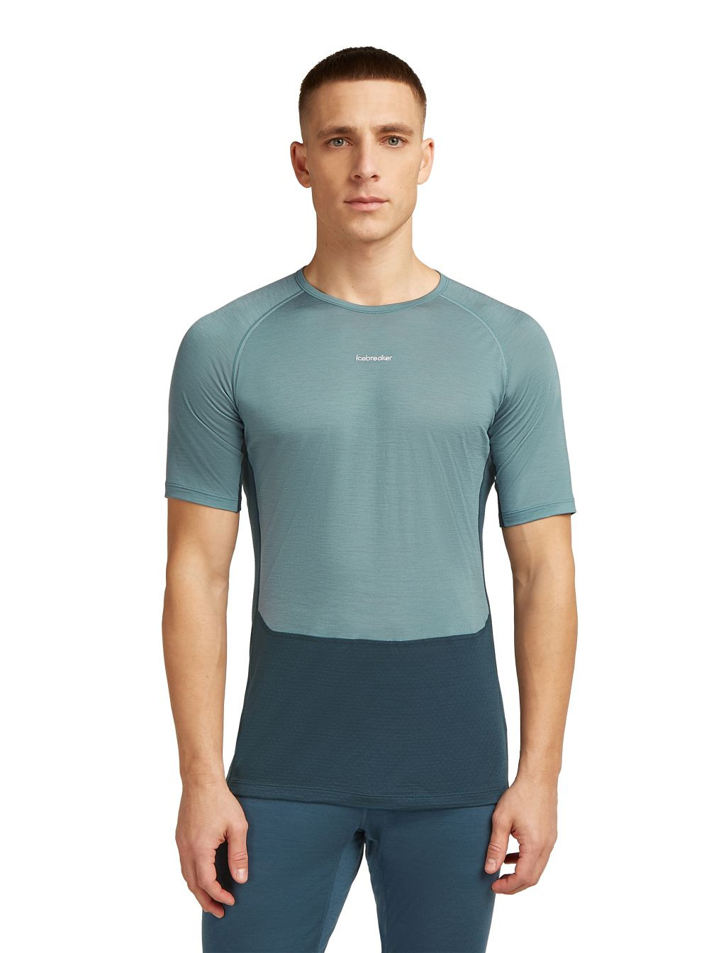 ICEBREAKER Mens 125 ZoneKnit SS Crewe, Abyss/Blue Ash velikost: L