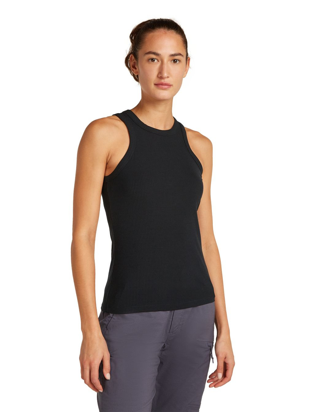 ICEBREAKER W Rib Lotus Tank, Black velikost: L